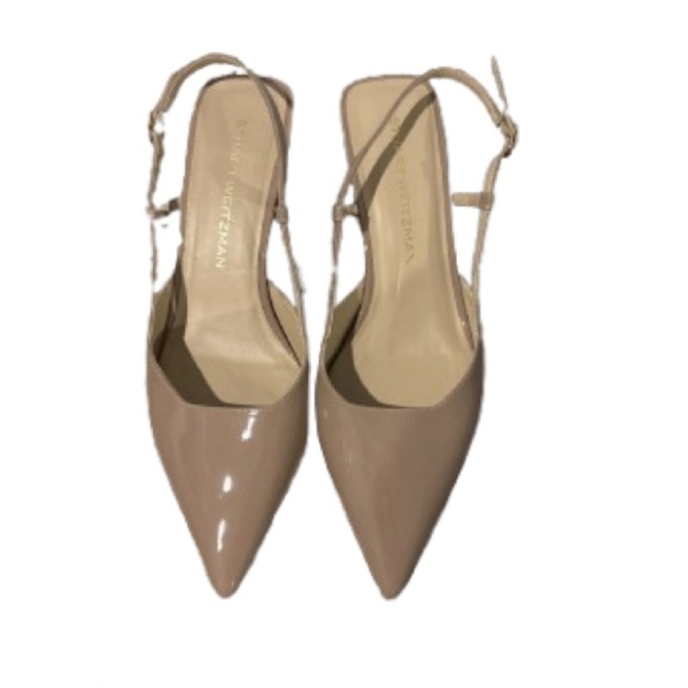 Stuart Weitzman Tan Heels with Pointed Toe